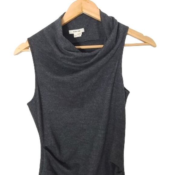 HELMUT LANG Sonar Grey Asymmetrical 100% Wool Sleeveless Dress Women's Size XS - Picture 8 of 16